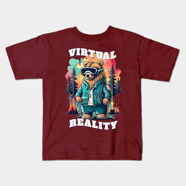 Virtual reality environmentalist Kids T-Shirt by MusicianCatsClub